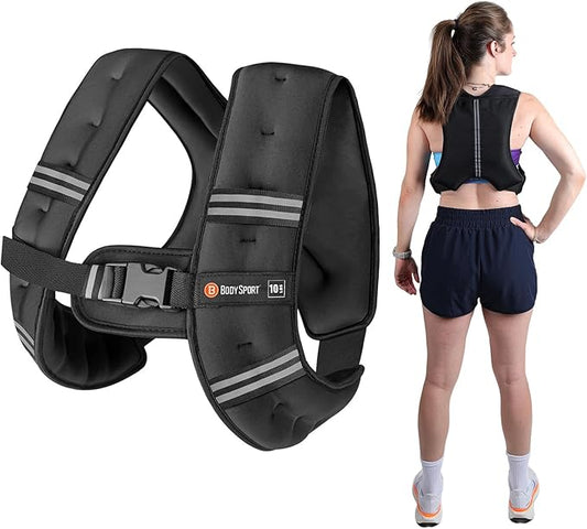 Body Sport Weighted Vest - Adjustable Fitness Vest for Strength Training, Running, Walking, and Endurance Workouts