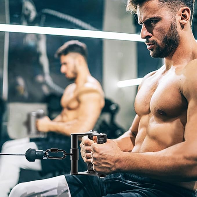 Kipika Heavy Duty Double D Handle, V Bar Cable Attachment, Row Attachment for Cable Machine, Non-Slip and Comfortable, Solid Aluminum Alloy Grip, Cable Machine Accessories for Home Gym…