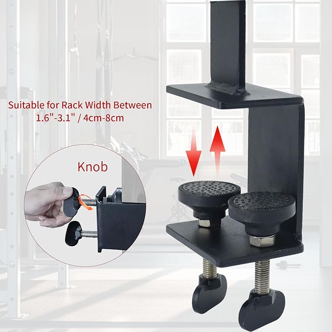 Nordic Hamstring Curl Squat Rack Attachment for Power Rack, Sit Up Bar Foot Holder for Ultimate Home Gym Experience Split Squat Core Workout for Hamstring Curl Sit Up 3-Position Locking Pin Ensures Anti-Slip Fit on 50/60/75mm Uprights