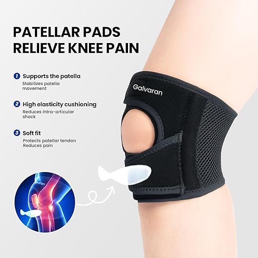 Galvaran Patellar Knee Brace Support Strap Knee Pain Relief Adjustable Knee Strap for Tendonitis, Arthritis, Jumpers, Tennis Running Injury Recovery (X-Large)