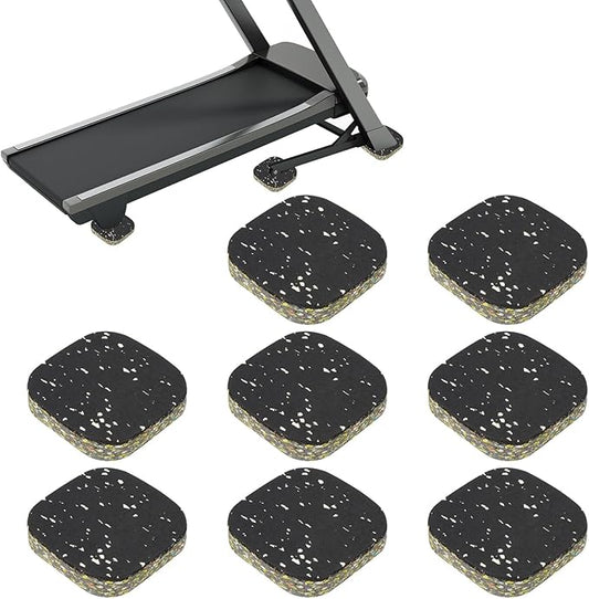 PATIKIL 8 Pcs Treadmill Mat Pads, 4x4x0.8 High Density Foam Anti Vibration Pad Sound Proof Floor Mat Exercise Equipment Mat for Carpet Protect Noise Reduction Home Gym, White