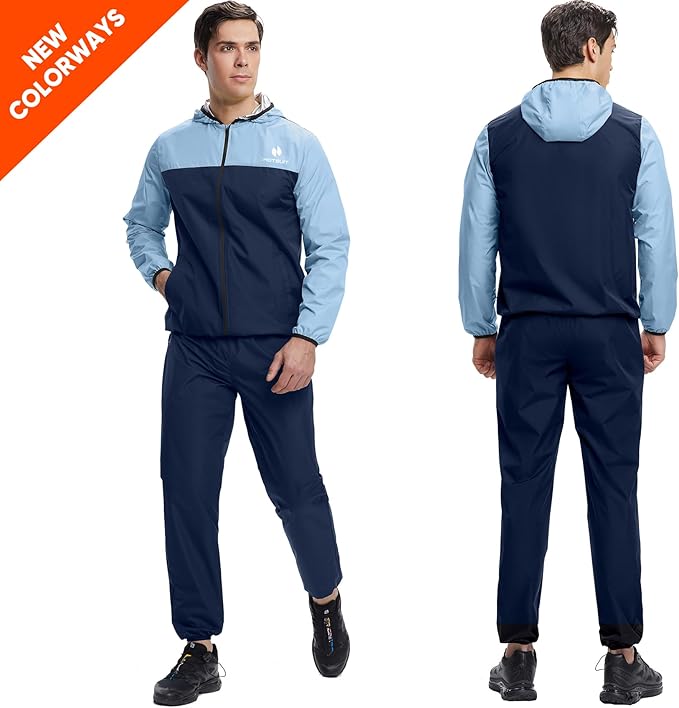 HOTSUIT Sauna Suit for Men Weight Loss Sweat Suits Gym Workout Exercise Sauna Jacket Pant Full Body