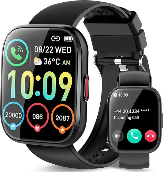 Smart Watch for Men Women, 1.85" TFT-Touch Screen Smartwatch with Call Function, 112 Sport Modes, Fitness Tracker with 24/7 Heart Rate/Sleep Monitor, IP68 Waterproof, Fitness Watch for Android/iOS