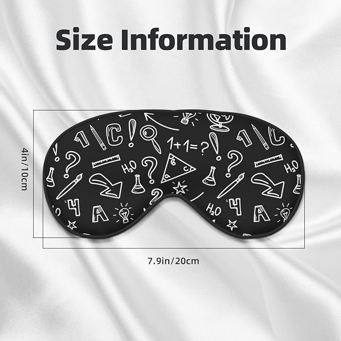 Sleep Eye Mask Mathematics Doodle Sleep Mask for Women Men Comfortable Eye Mask with Adjustable Strap Soft Eye Cover Blindfold for Travel Yoga Nap Shift Work