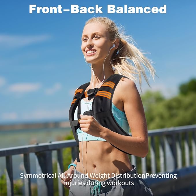 Weighted Vest for Women and Men, 10lb/12lb/16lb Weight Vest Women Man, Strength Training Weight Vests with Reflective Stripe, Exercise Equipment for Running, Training Workout, Jogging, Walking