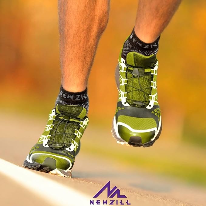 NEWZILL Plantar Fasciitis Socks with Arch Support, BEST 24/7 Foot Care Compression Sleeve, Eases Swelling & Heel Spurs, Ankle Brace Support, Increases Circulation (L/XL, Black/Beige/Blue)