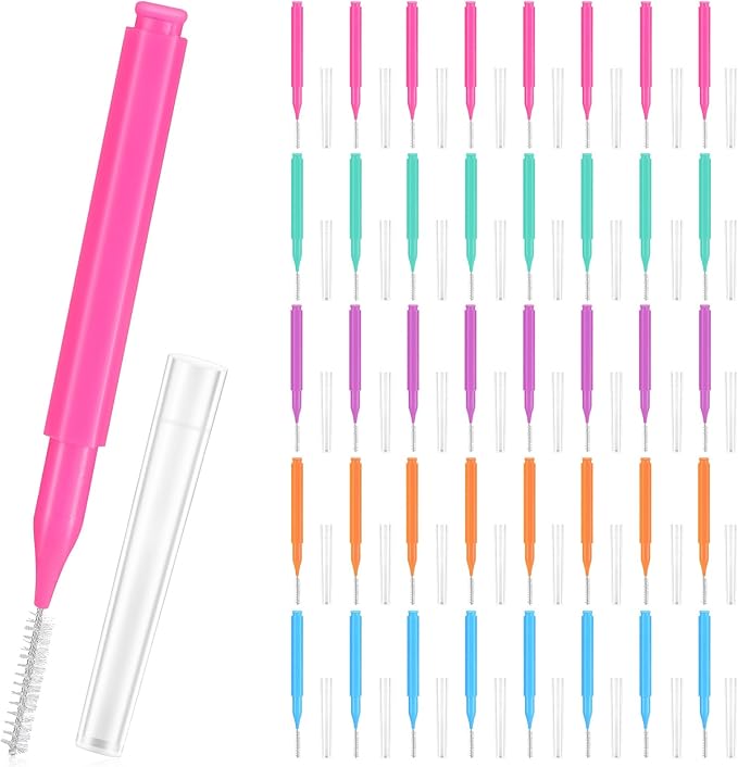 Interdental Brush 100Pcs Tooth Flossing Head Brushes Tooth Floss Picks Refill Flosser Sticks Toothpick Tooth Cleaning Tool