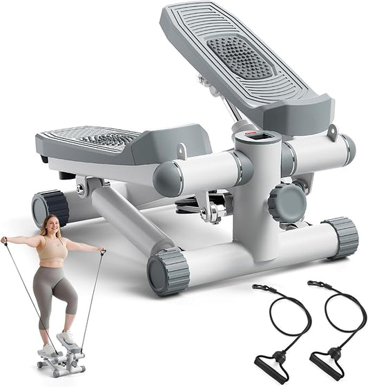 Steppers for Exercise at Home, Mini Stepper with Resistance Bands Portable Stair Stepper for Buttocks Lifting and Body Shaping