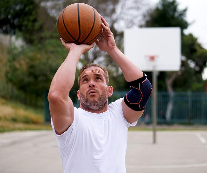 Kunto Fitness Elbow Brace Compression Support Sleeve (Shipped From USA) for Tendonitis, Tennis Elbow, Golf Elbow Treatment - Reduce Joint Pain During Any Activity!