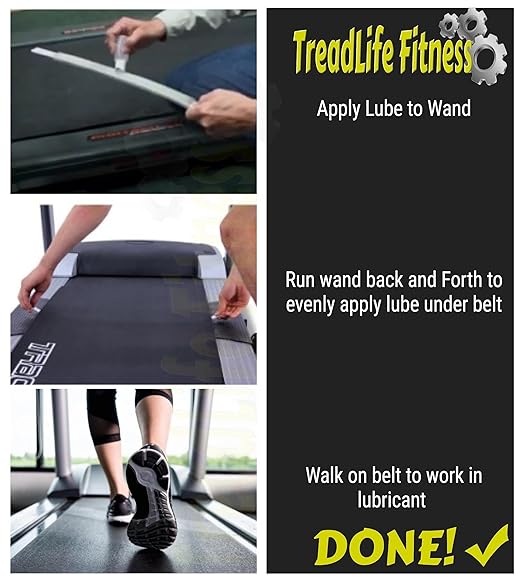 TreadLife Fitness Treadmill Maintenance Kit | 1 Year Supply of Treadmill Lubricant for Belt | 100% Silicone Lube | Extra Wide TruLube Applicator Wand | Directions Included