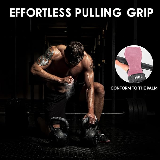 Weight Lifting Wrist Strap, Double Leather Weightlifting Wrist Straps for Gym Strength Training, Neoprene Padded Wrist Wraps - for Men & Women (Pair)