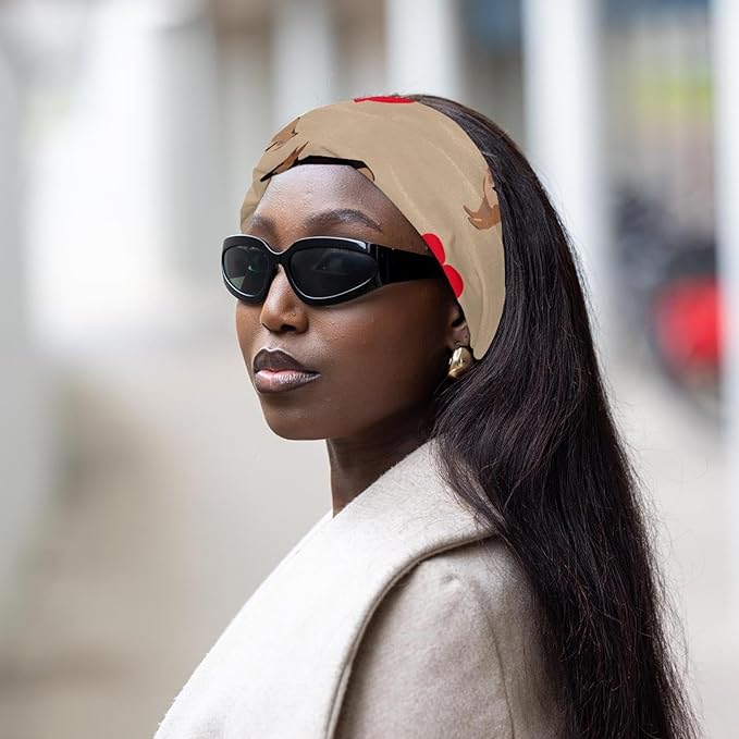 dog and heart Headband for Women, Absorbed Sport Knotted Headband for Daily Life Yoga Workout