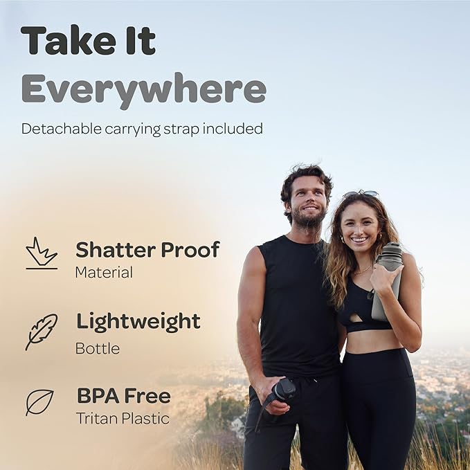 Hydracy Water Bottle with Time Marker -Large BPA Free Water Bottle & No Sweat Sleeve -Leak Proof Gym Bottle with Fruit Infuser Strainer & Times to Drink -Ideal for Fitness Sports & Outdoors