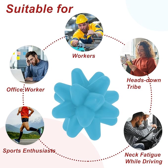 VOCOSTE Silicone Massage Ball, Fascia Massage Ball Tool for Trigger Point Pain Release, Foot Acupoint Trigger, Myofascial Massager for Exercise, Blue