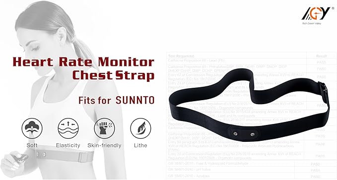 Compatible with SUUNTO Smart Heart Rate Belt Soft Adjustable Heart Rate Monitor Replacement Chest Strap