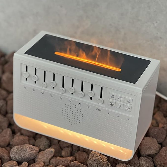 Sound Machine with DIY White Noise, Essential Oil Aromatherapy, Flame Diffusers, Night Light,Timer; Perfect for Sleep, Meditation, Work, Learning, Yoga - Great Gift for Life