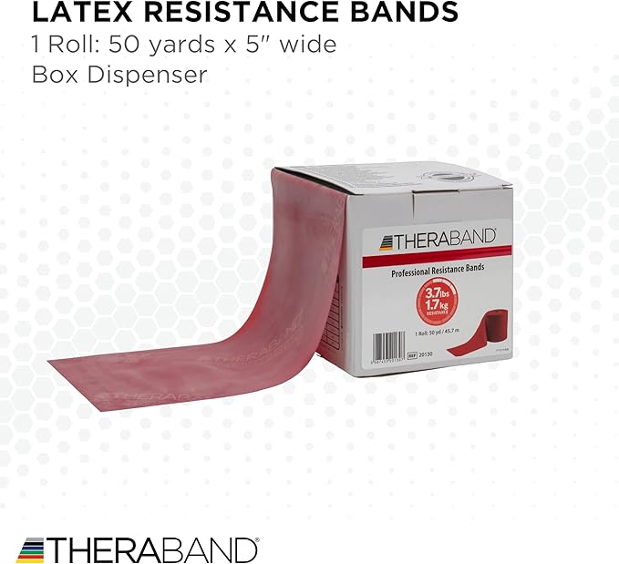 THERABAND Resistance Band, Black, Special Heavy, 50-Yard Roll, Latex Elastic Band for Exercise