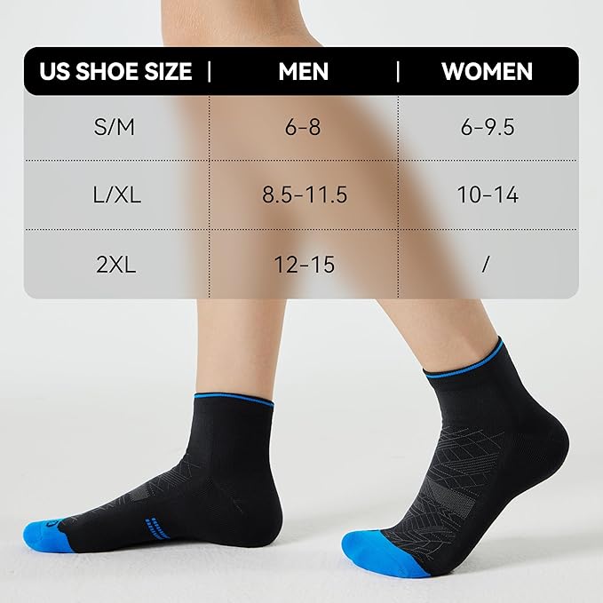CS CELERSPORT 2/5 Pairs Ankle Compression Socks for Men and Women Running Athletic Socks