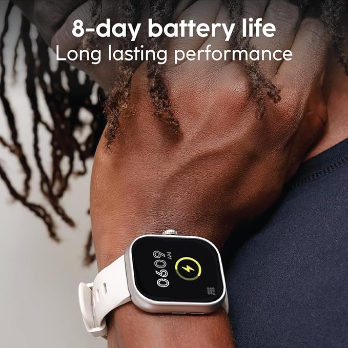 Cubitt Viva Smartwatch/Fitness Tracker with 1.84" Touch AMOLED Screen, Bluetooth Calling, 60+ Sports, Blood Oxygen, Heart Rate, Stress and Sleep Monitor, Waterproof, Step Counter for Men and Women