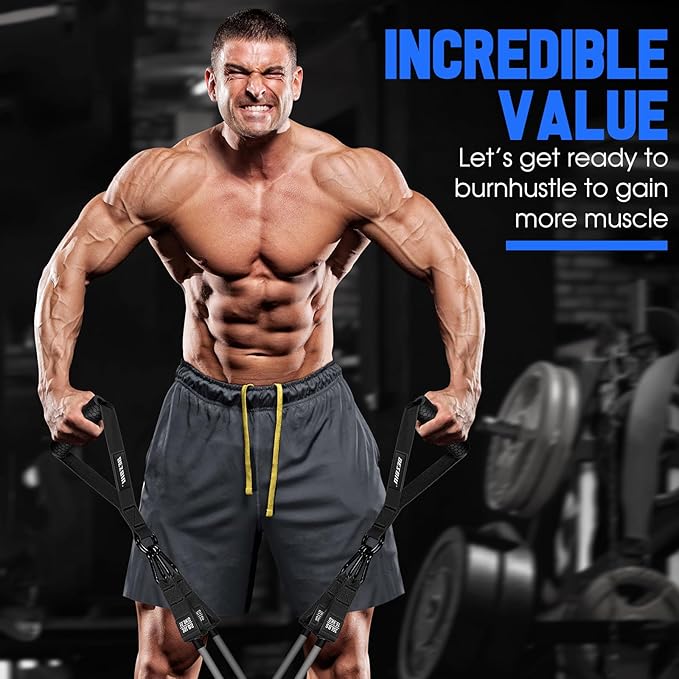 Heavy Resistance Bands for Working Out, 300lbs/360lb/420lb Exercise Bands Workout Bands with Handles, Door Anchor, Ankle Straps, Home Gym Workout Equipment for Men Fitness Strength Training Stretching