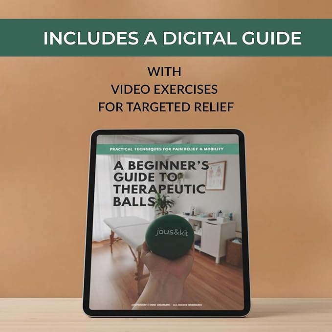 J&K 3.5 in Massage Ball for Back Pain – 2 Large Therapy Massage Balls – Trigger Point Relief and Myofascial Release – Rubber Ball for Physical Therapy