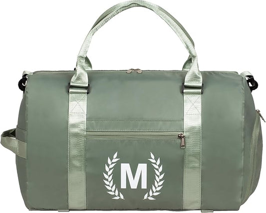 Gym Bag for Women, Personalized Duffle Bag with Shoe Compartment, Sports Bag for Yoga & Dance with Wet Pocket and Mat Strap.