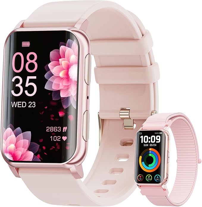 Smart Watch for Men Women (Answer/Make Calls), 1.57" Curved Screen Fitness Tracker, smartwatch with 24/7 Heart Rate/Sleep Monitor, Two Straps Activity Trackers, Compatible with Android & iOS