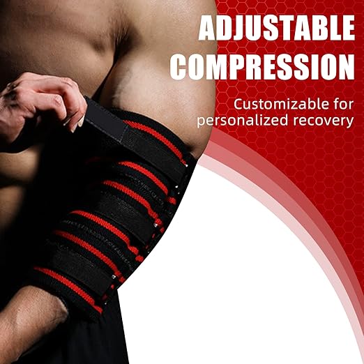 MANUEKLEAR Elbow Sleeves for Weightlifting, Adjustable Elbow Wraps for Weightlifting, Supportive Elbw Straps Brace for Lifting Weight Bodybuilding Powerlifting