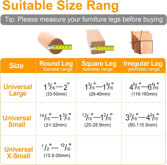 CHUNZEXI 16 Pack Chair Leg Floor Protectors for Hardwood Floors, Silicone Felt Covers Pads Caps, Protect Wood Furniture Feet Floors Noise Reduce and Scratch (Universal Small & Clear)