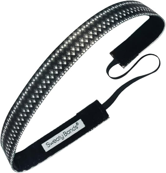 Sweaty Bands Womens Girls Headband - Non-Slip Velvet-Lined Sports Hairband - Paparazzi Black