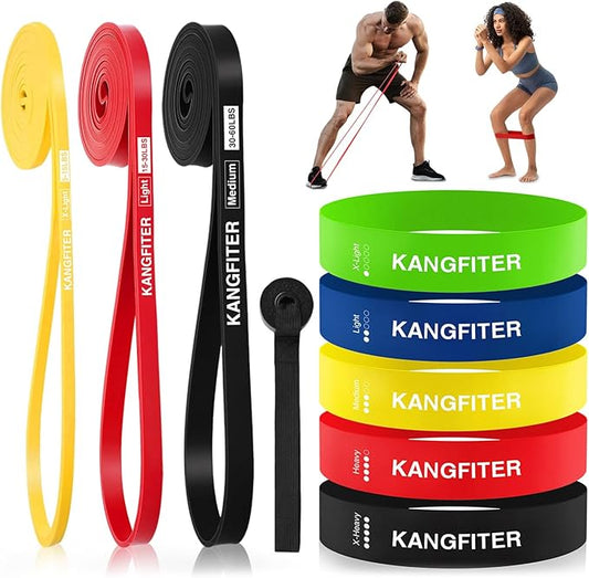 Resistance Bands for Working Out, Pull Up Bands for Men Women, Thick Heavy Resistance Band Set with Door Anchor, Elastic Exercise Bands for Body Stretching, Physical Therapy, Home Workouts