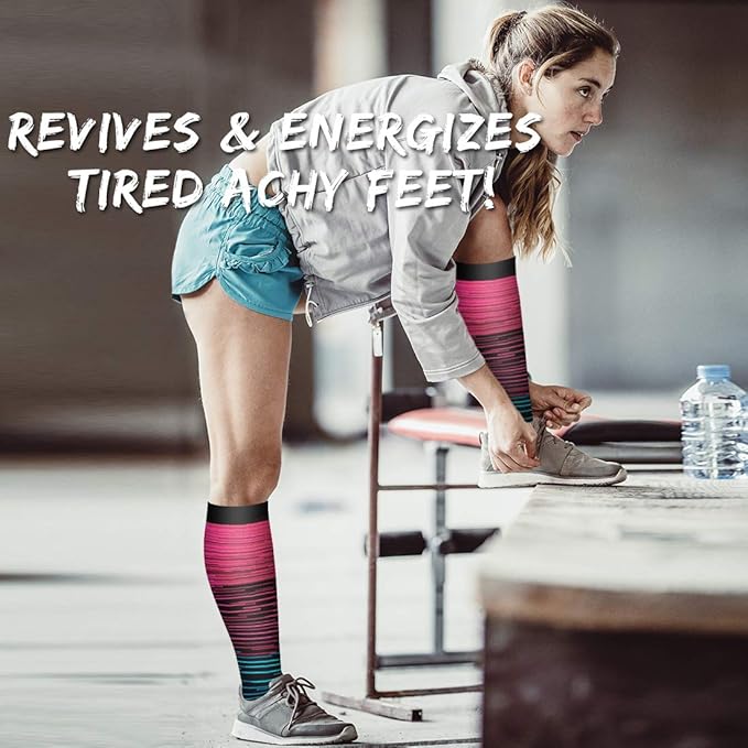 Copper Compression Socks for Women and Men(6 Pairs)-Best Support for Running, Athletic, Nursing, Travel