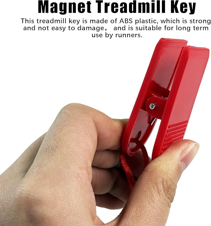 Flylin 2PCS Treadmill Magnet Safety Key, Universal Lightweight Red Treadmill Security Key Replacement, Rectangle Plastic Running Machine Key for Most Treadmill (15x40mm)