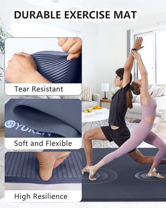 Large Yoga Mat 78"x 51" 20mm/15mm/10mm Thick Workout Mats for Home Gym, Extra Wide Workout for Women Men Gym Flooring Exercises
