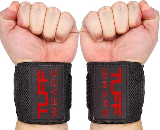 TuffWraps 16" Wrist Wraps: No Thumb Loops, Quality Gym Wrist Wraps for Weightlifting, Bench Press, Powerlifting, and Cross-Training—Try The Belt Loop Tightening System