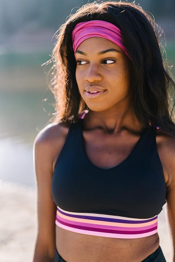 Maven Thread Workout Headbands for Women, 4 inch Thick Wide Non Slip Sweatbands, 2 Pack