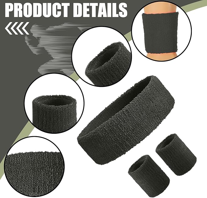 Hillban 80s Workout Outfit 80s Accessories for Women Men Neon Sweatbands Headbands for Tennis Volleyball Sport