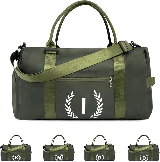 Gym Bag with Shoe Compartment - Personalized Monogrammed Duffle for Sports, Travel, and Workout with Initials
