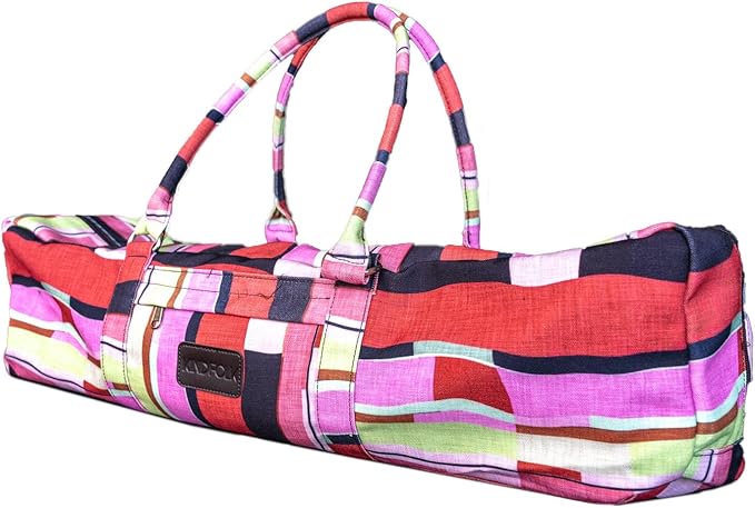 Kindfolk Yoga Mat Duffle Bag Patterned Canvas with Pocket and Zipper
