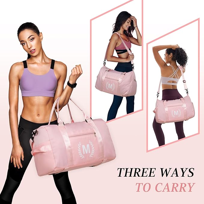 Gym Duffel Bag, Red, Personalized with Initials, Spacious with Shoe Compartment, Wet Pocket, Mat Strap, Travel-Friendly, Versatile Carry Options Materials