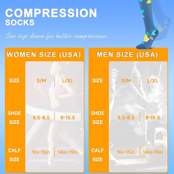 bropite Compression Socks for Women & Men Circulation-Support Knee High Socks 20-30 mmhg-Best for Running,Medical,Nurse,Travel