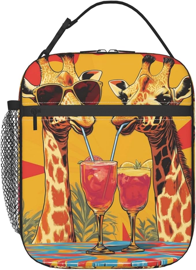 Giraffe Lunch Box for Women Men, Insulated Lunch Box Reusable Portable Lunch Bag Cooler Tote Waterproof Lunch Container for Office Picnic Work Travel