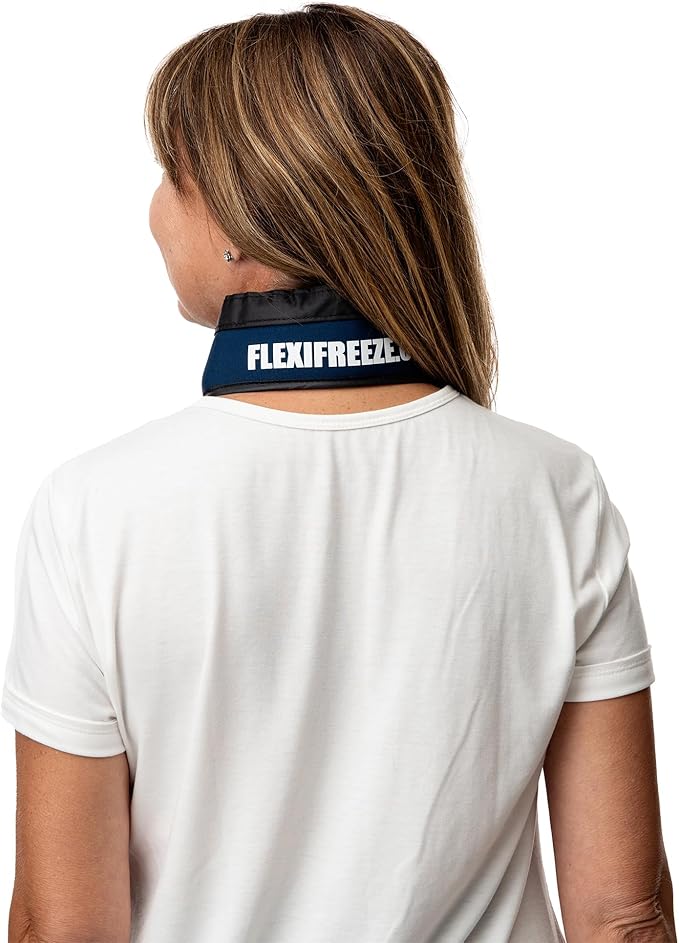 FlexiFreeze Cooling Collar - Personal Neck Cooling Ice Wrap (Navy Blue)