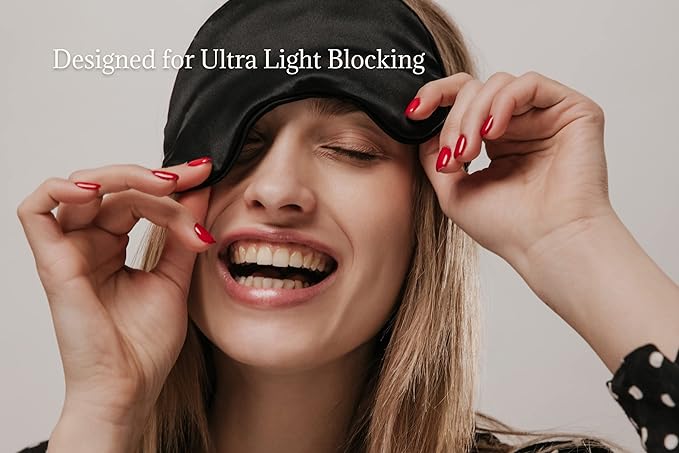 Premium 25 Momme Mulberry Silk Eye Mask for Sleeping (Frosty Blue)