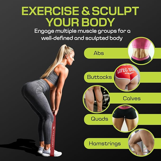 Fabric Resistance Bands for Working Out with 5 Strength Levels - Extra Light to Extra Heavy, Thick Resistance Workout Bands for Legs, Glutes, Hip, Stretching, Strength Training, and Physical Therapy