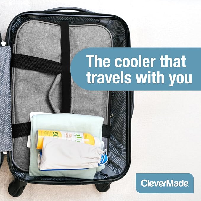 CleverMade Collapsible Insulated Cooler Bag – Leakproof Soft Folding Cooler for Beach, Travel, Car