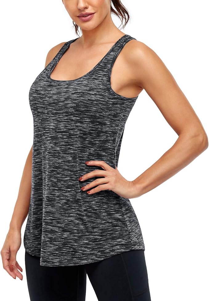 Cestyle Womens Tank Tops with Built in Bras Racerback Yoga Workout Sports Activewear