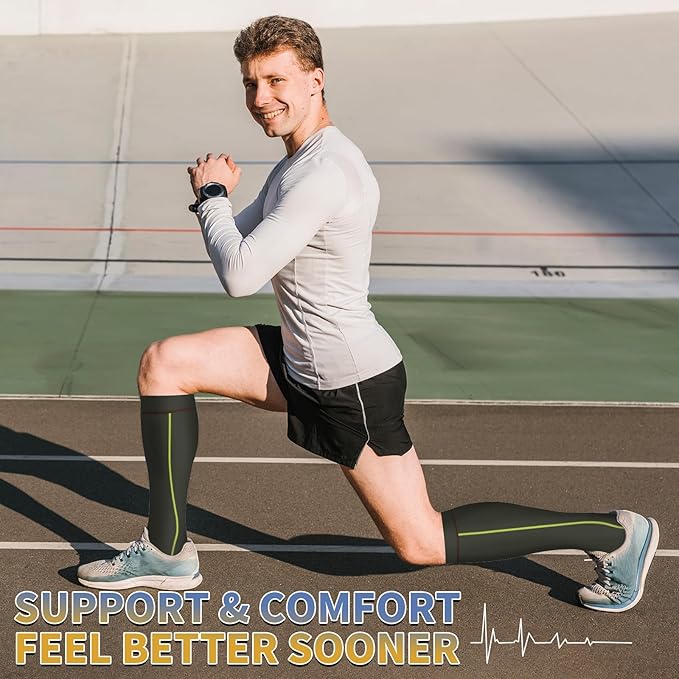 Graduated Copper Compression Socks for Men & Women Circulation 8 Pairs 15-20mmHg - Best for Running Athletic Cycling