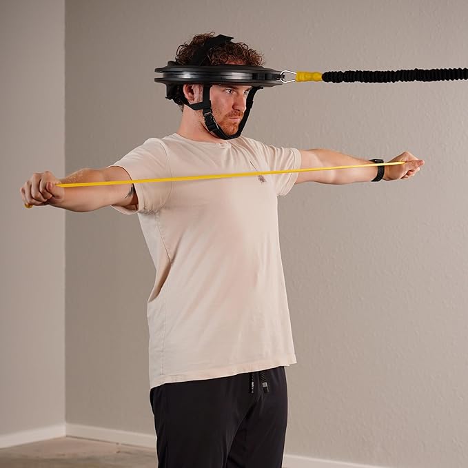 Iron Neck Resistance Band, Durable Exercise Band with Steel Carabiners for Neck Training, Strength Workouts, Stretching, and Rehab