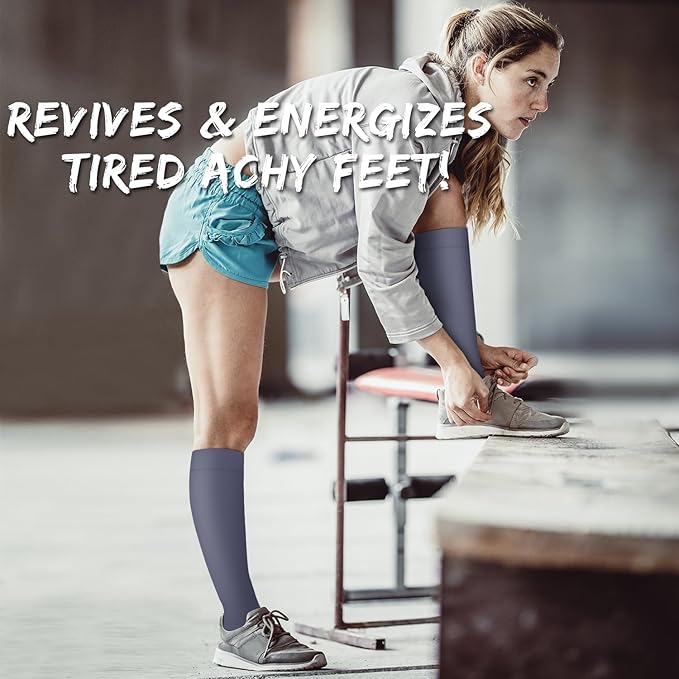 Copper Compression Socks for Women and Men(6 Pairs)-Best Support for Running, Athletic, Nursing, Travel